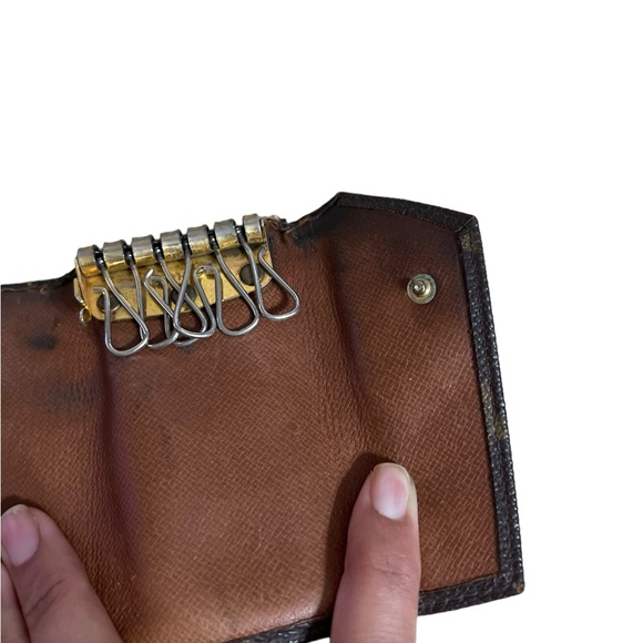 Vintage Authentic Louis Vuitton Monogram Leather Key Holder Keychain Wallet - Picture 10 of 11